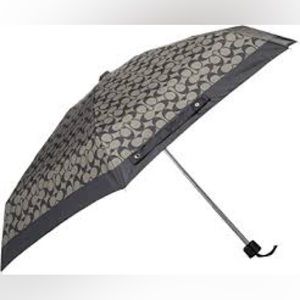 COACH Signature Black Grey / Black Mini Umbrella - New